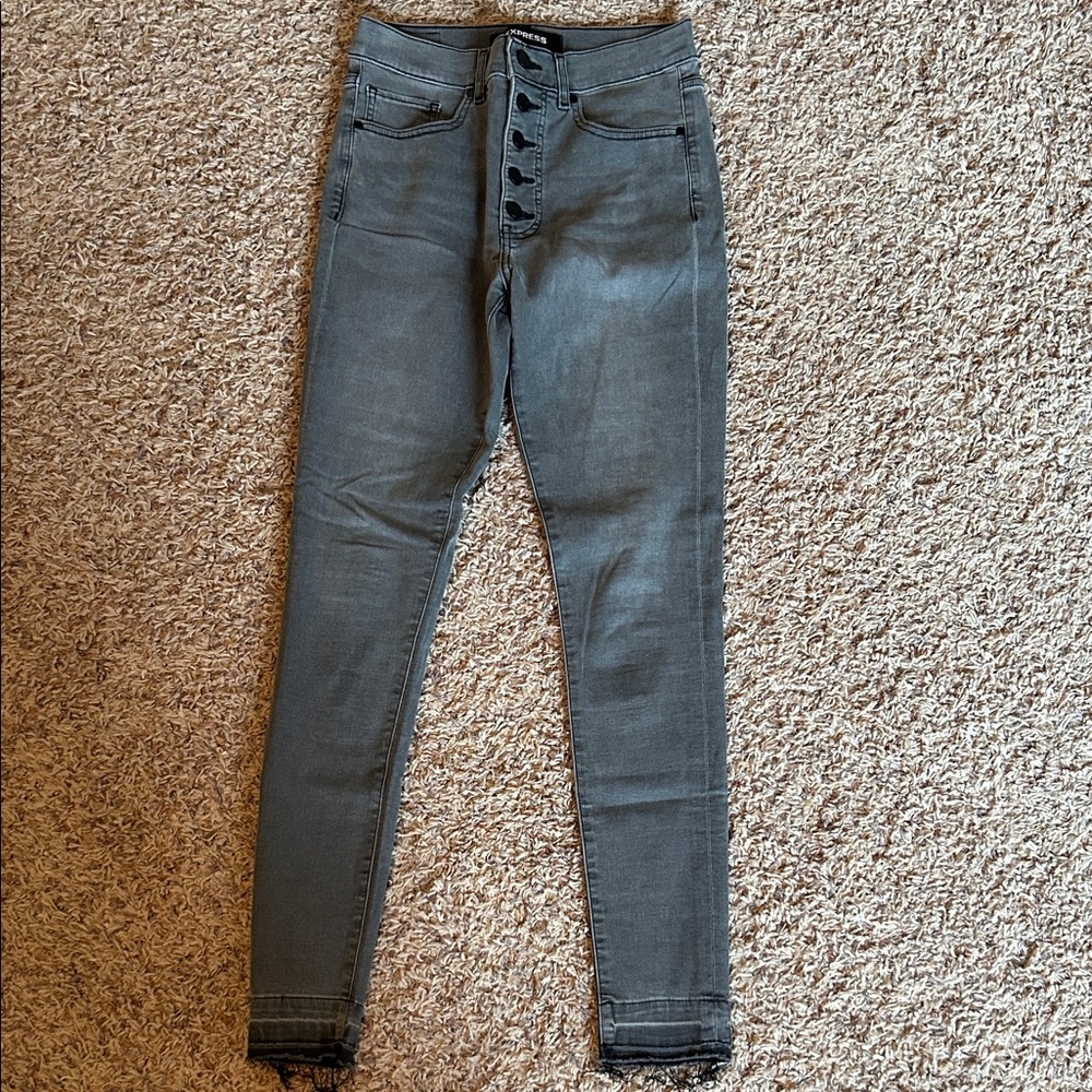 Express High Rise Charcoal Jeans